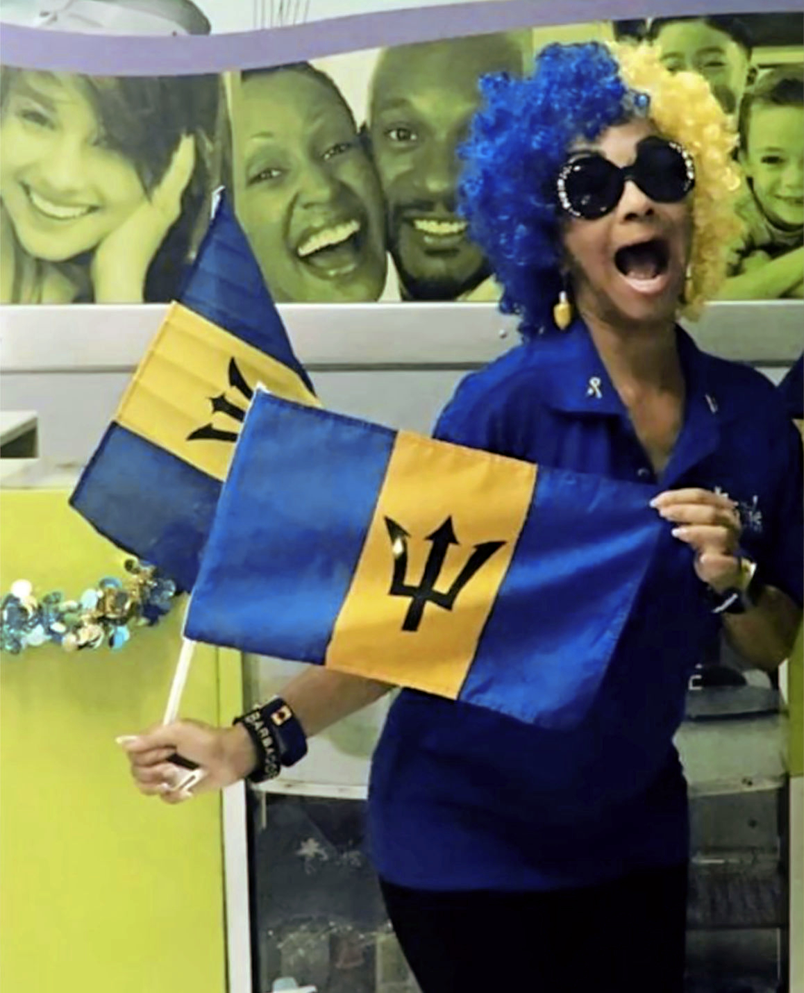Dr. Hope with Barbados flag